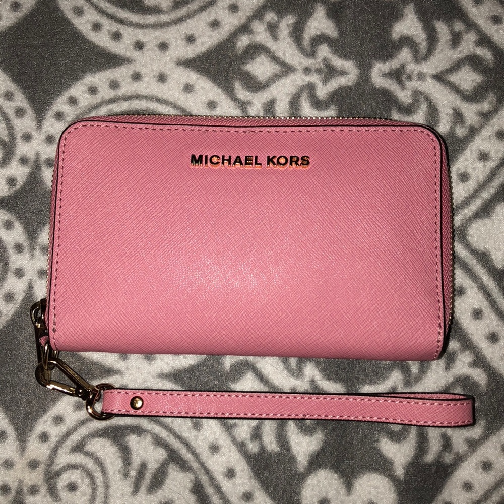 Pink Michael Kors wristlet
